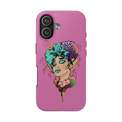Tough Phone Case — Retro Floral Femme Illustration, Protective Art Phone Cover