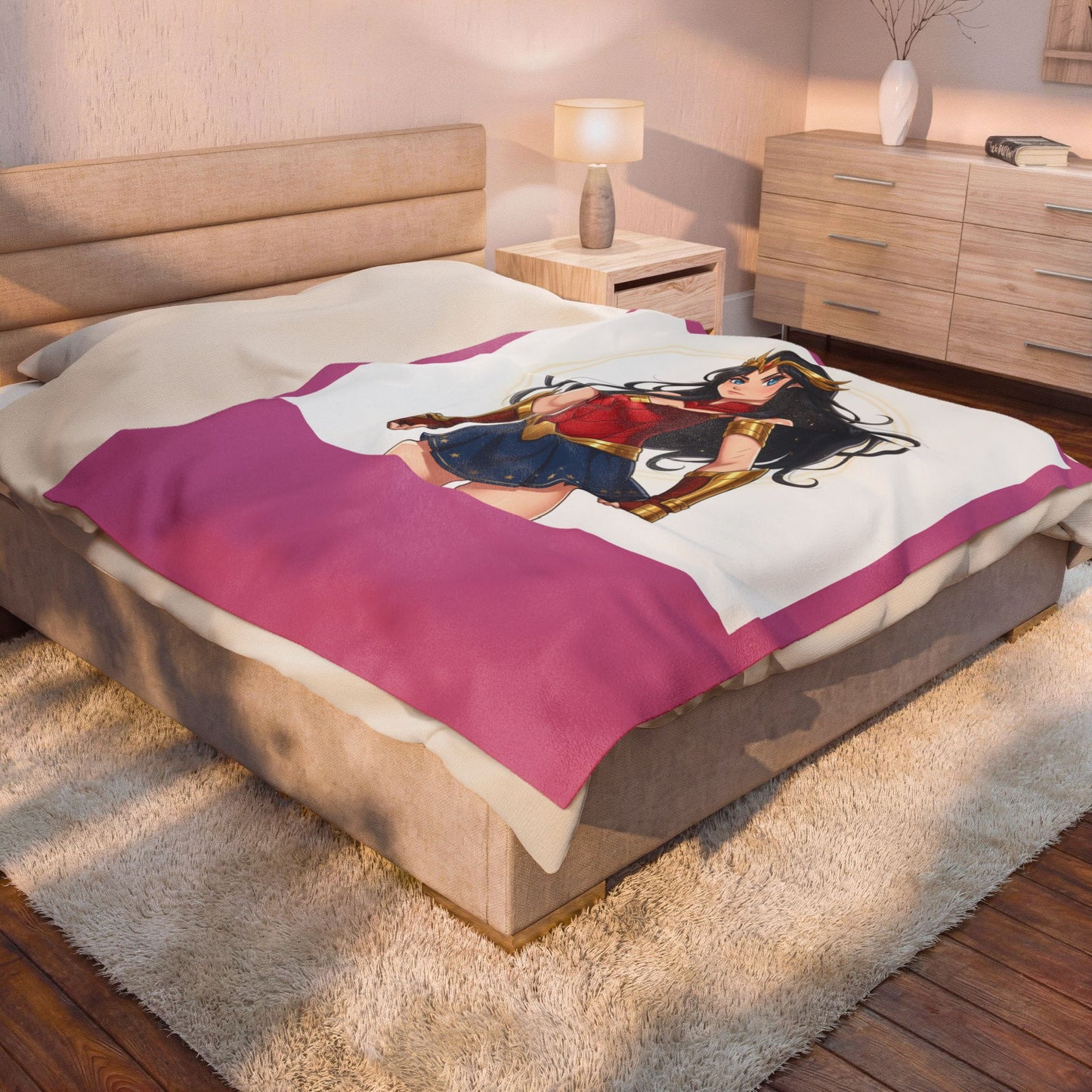 Wonder Heroine Velveteen Plush Blanket