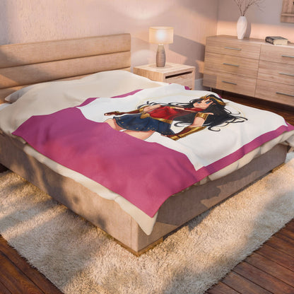Wonder Heroine Velveteen Plush Blanket