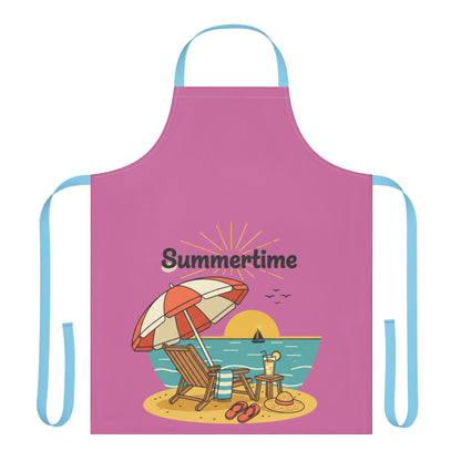 Summertime Beach Scene Apron — Colorful Summer Cooking & BBQ Gift