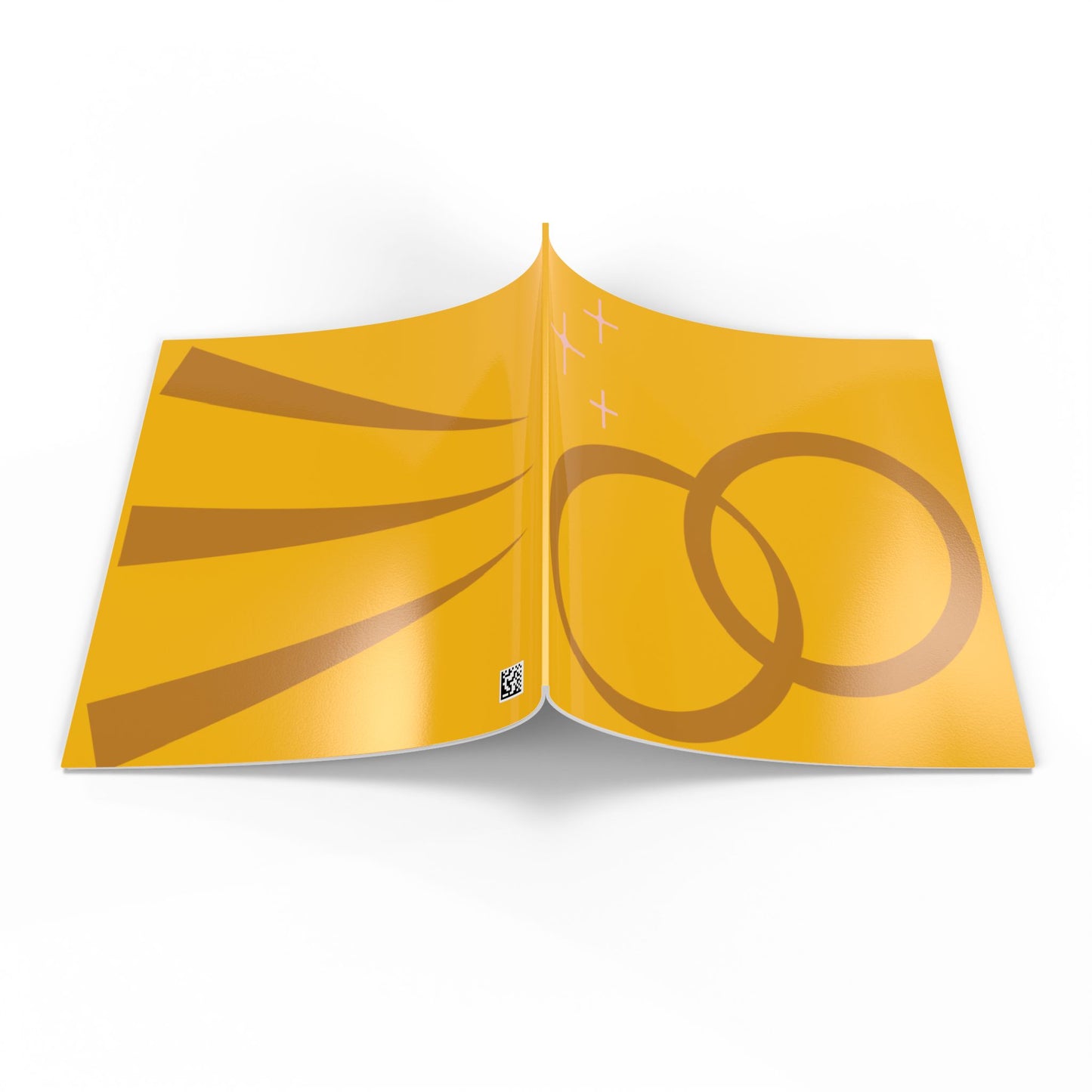 Softcover Photo Book — Minimal Gold Rings & Sunburst Cover, Modern Wedding or Anniversary Photo Album
