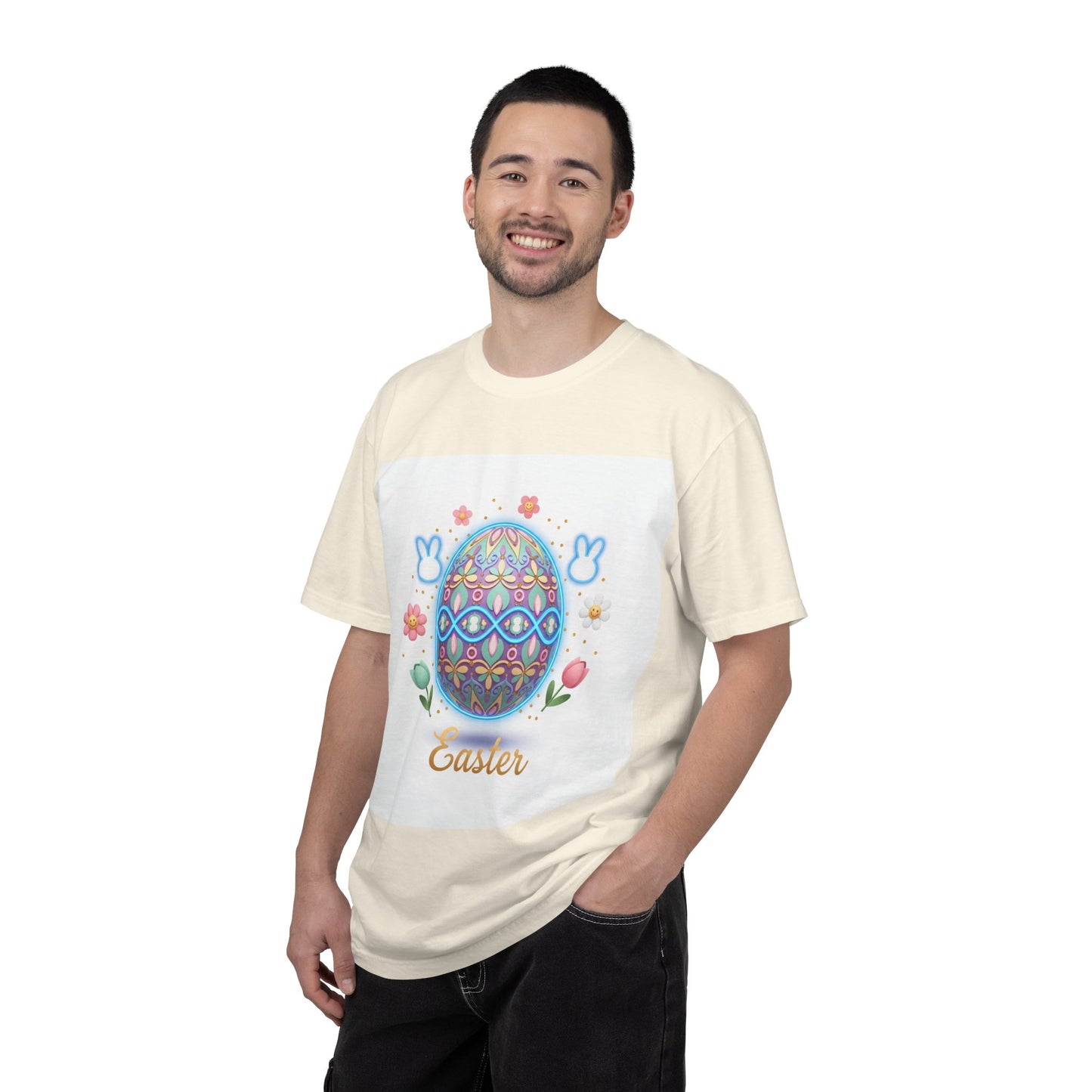 Easter Egg T-Shirt — Pastel Painted Egg & Basket Graphic