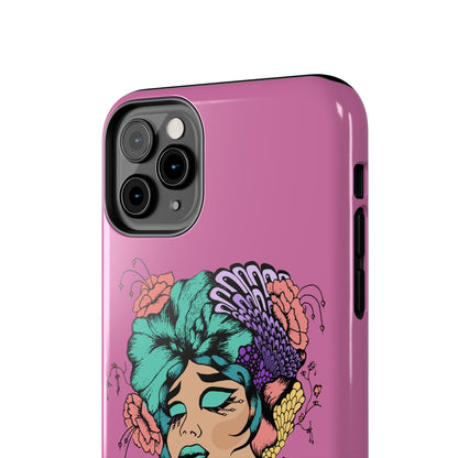 Tough Phone Case — Retro Floral Femme Illustration, Protective Art Phone Cover