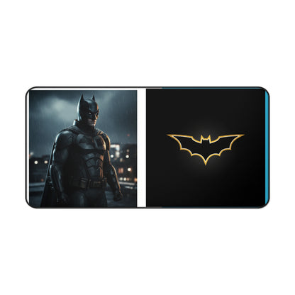 Batman Desk Mat — Dark Knight Gaming & Office Mouse Pad with Gold Bat Emblem
