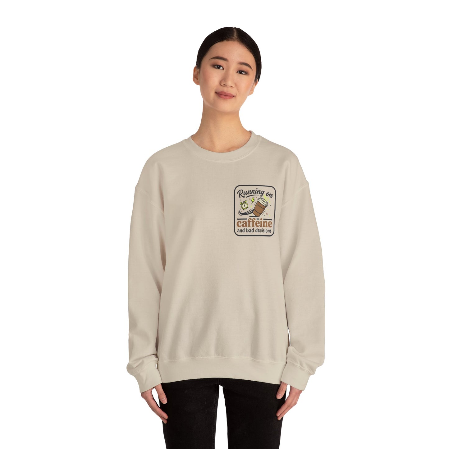 Crewneck Sweatshirt — "Mentally on Vacation, Physically at Work" Coffee Vibe