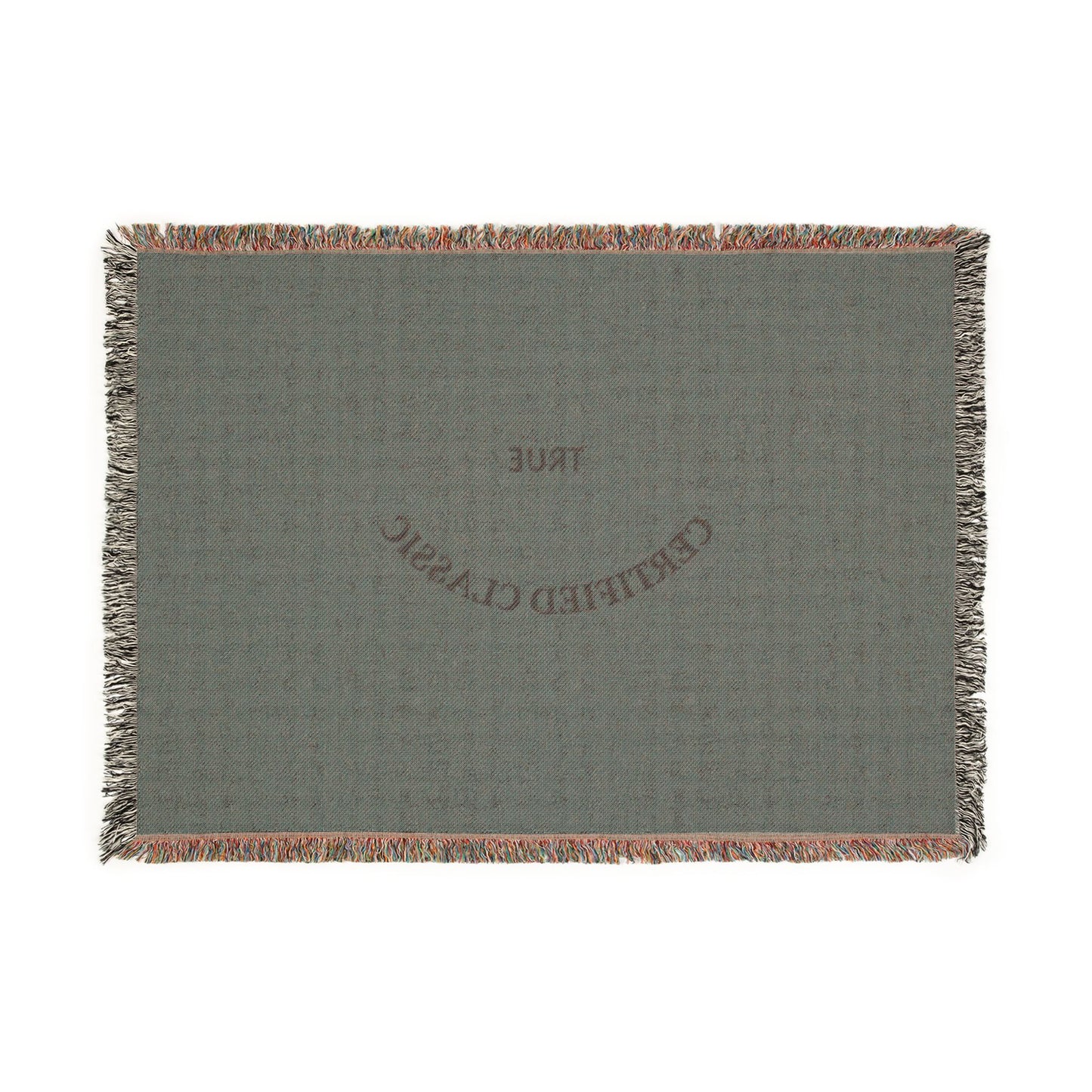 Woven Blanket — 'True Complicated Classic' Embroidered Throw (Pink or Green)