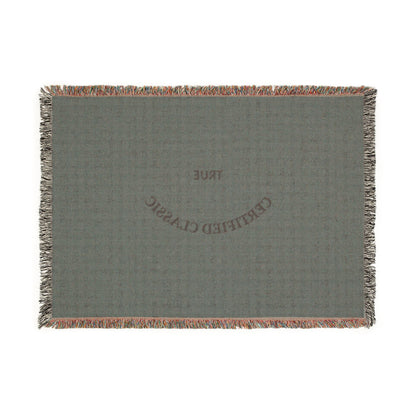 Woven Blanket — 'True Complicated Classic' Embroidered Throw (Pink or Green)