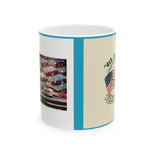Fourth of July American Flag Ceramic Mug – Patriotic Independence Day Coffee Cup (11oz/15oz)