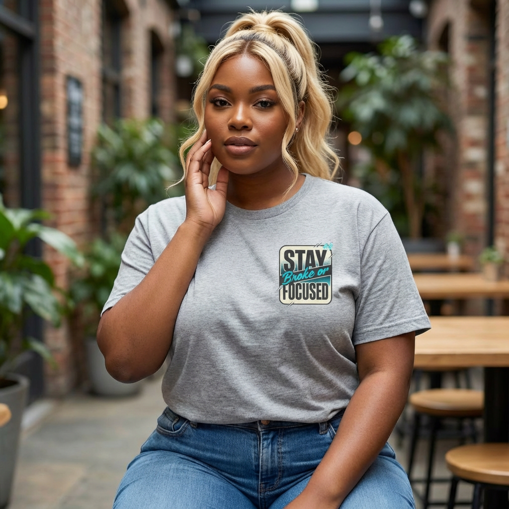 Stay Focused / Built Not Given Fitness T‑Shirt — “Stay Broke or Focused” Motivational Gym Tee