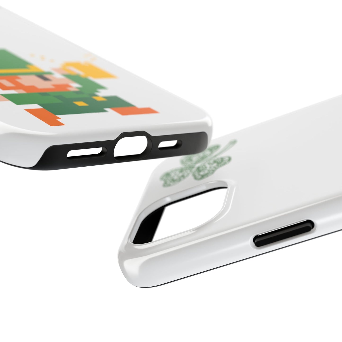St. Patrick's Pixel Leprechaun Tough Phone Case — Shamrock & Beer Mug