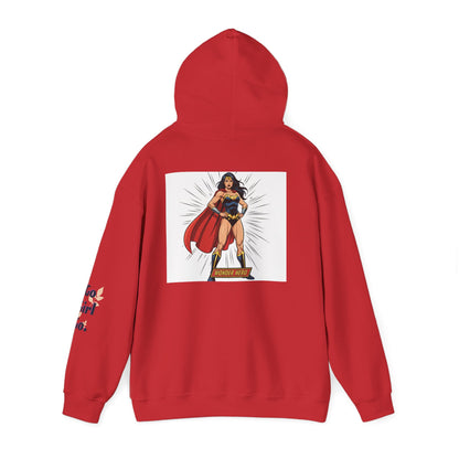 Wonder Woman Hoodie — Vintage Superhero Graphic Sweatshirt ('Go girl' sleeve)