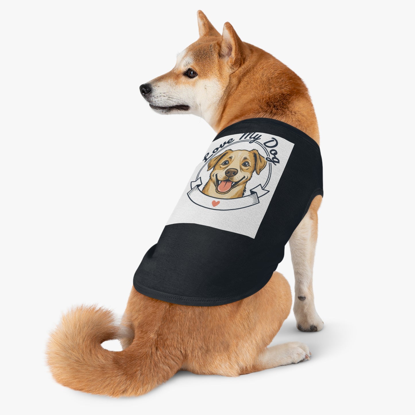 Dog Love Pet Tank Top - "Love My Dog" Cute Smiling Pup Graphic