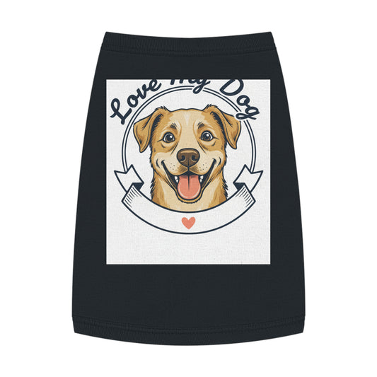 Dog Love Pet Tank Top - "Love My Dog" Cute Smiling Pup Graphic