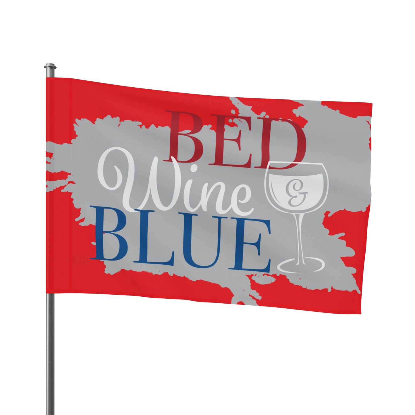 Flag - Red Wine & Blue Decorative Flag (Bed Wine & Blue Design)