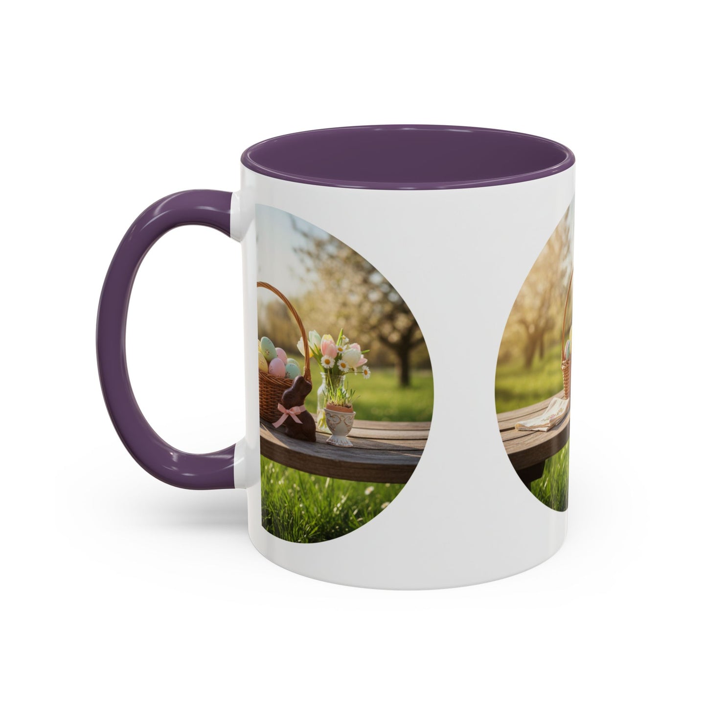 Easter Basket Coffee Mug — Spring Pastel Egg Design (11/15oz Accent Mug)