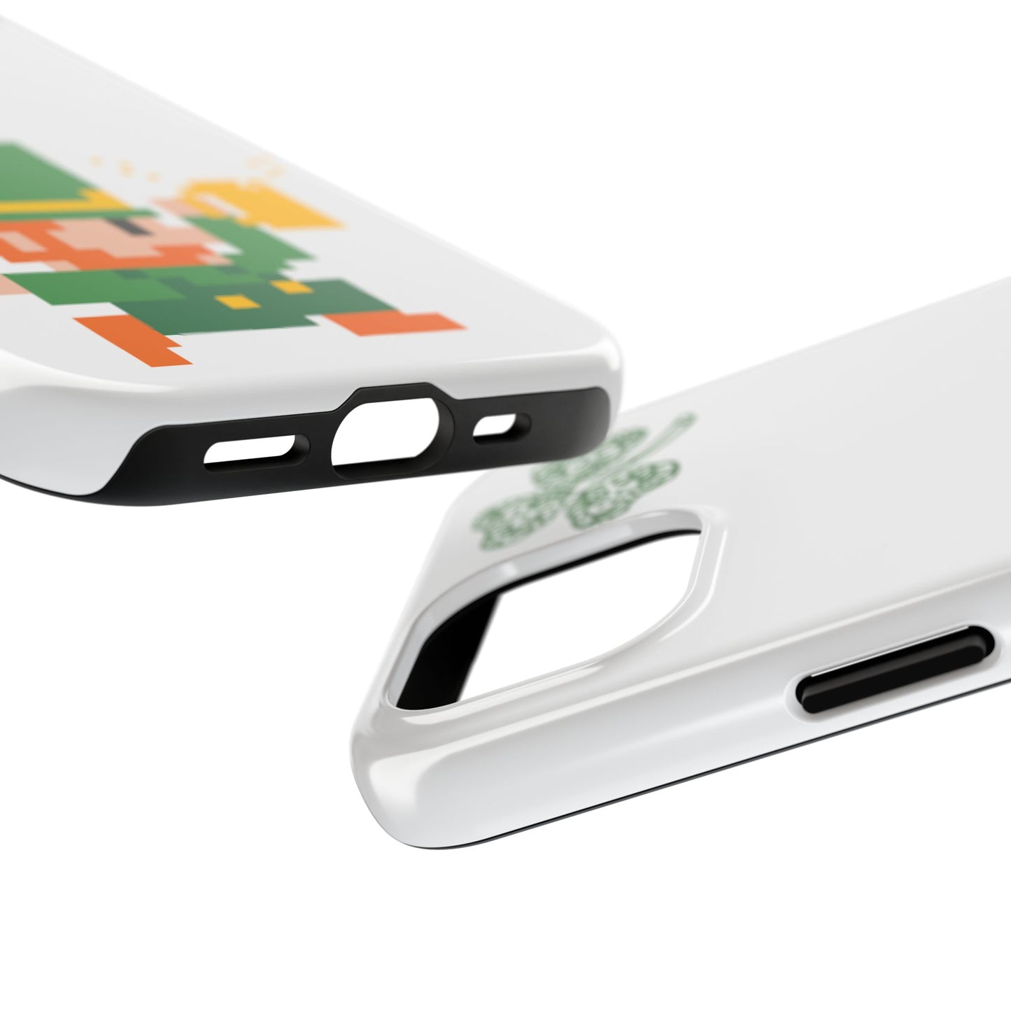 St. Patrick's Pixel Leprechaun Tough Phone Case — Shamrock & Beer Mug