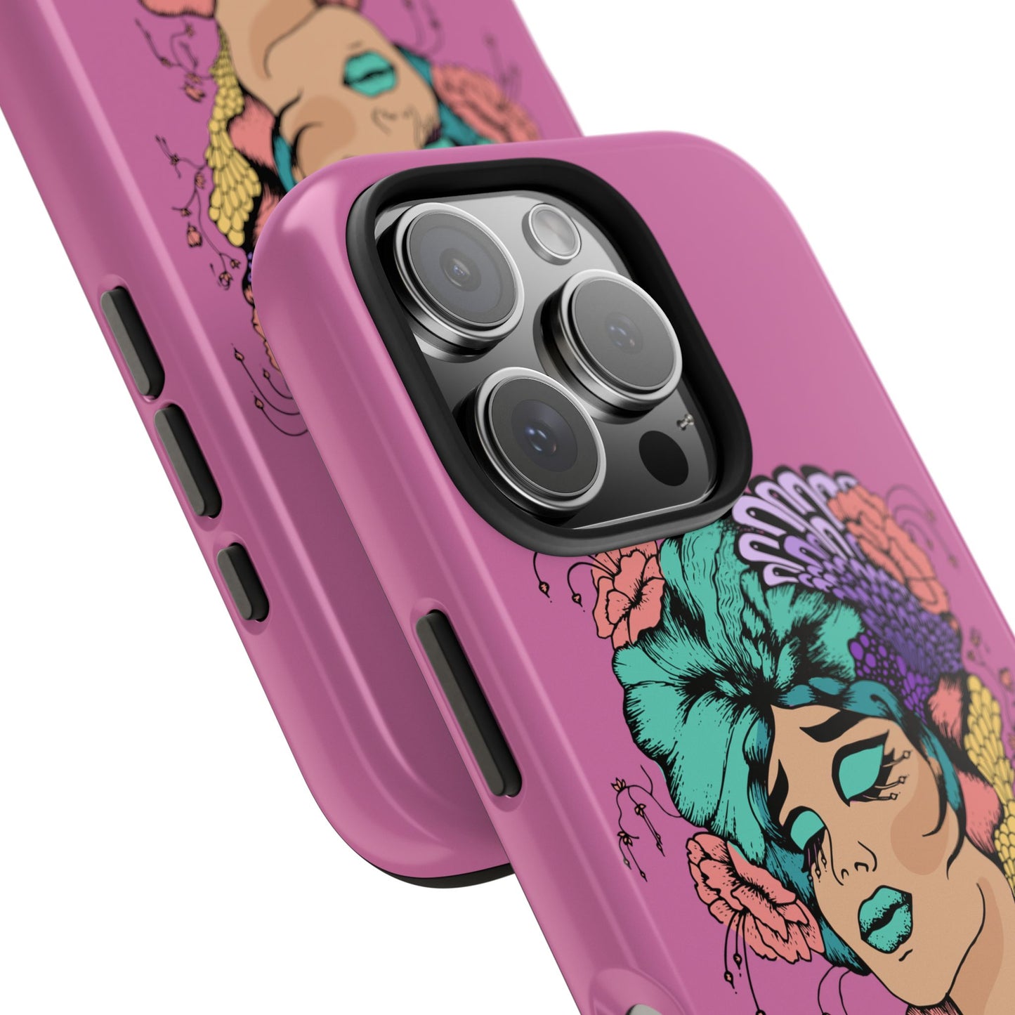 Tough Phone Case — Retro Floral Femme Illustration, Protective Art Phone Cover