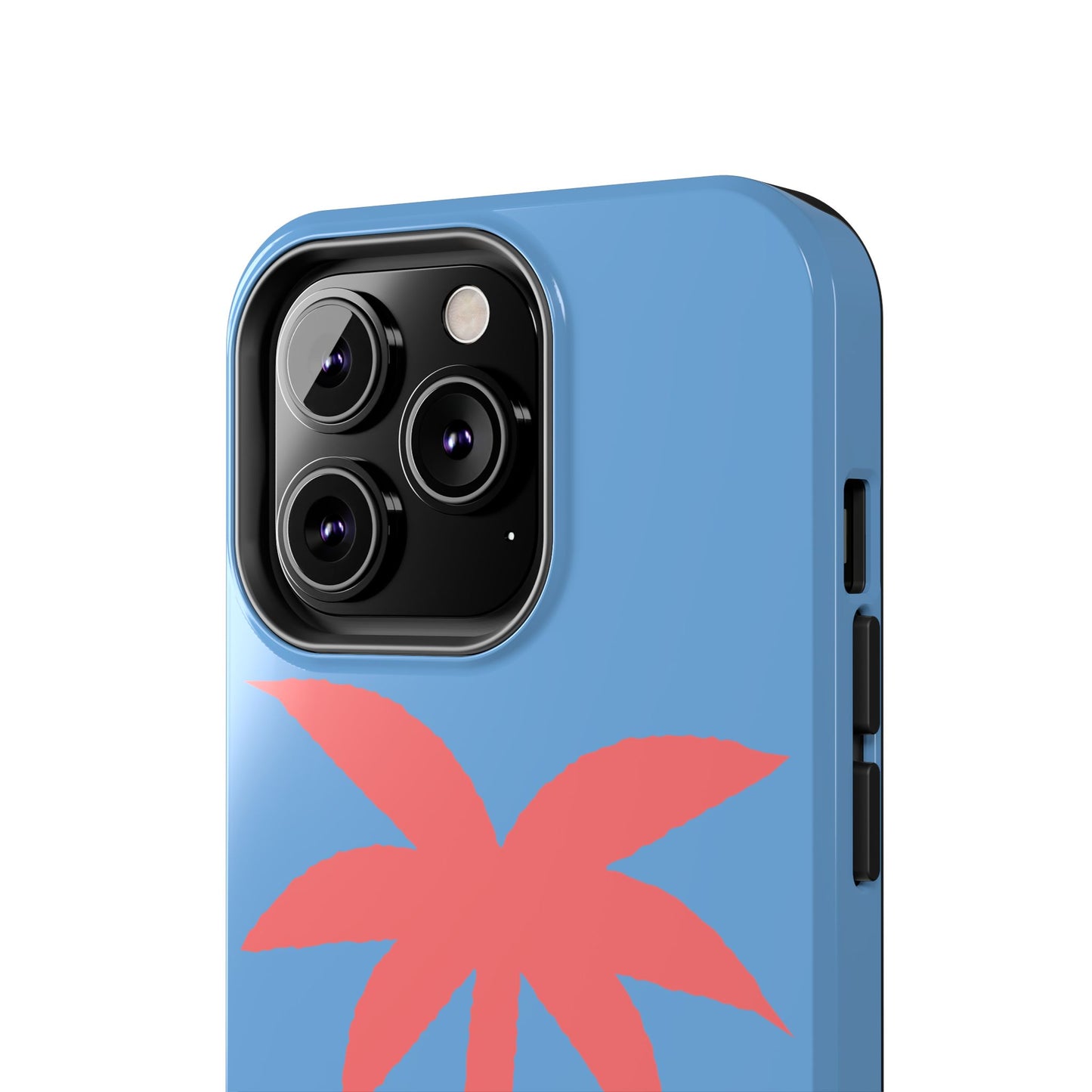 Tough Phone Case — Coral Palm on Sky Blue (Durable Protective Phone Cover)
