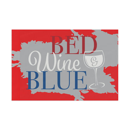 Flag - Red Wine & Blue Decorative Flag (Bed Wine & Blue Design)