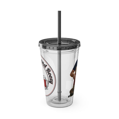16oz Sunsplash Tumbler with Straw — Beach BBQ Graphic Travel Cup