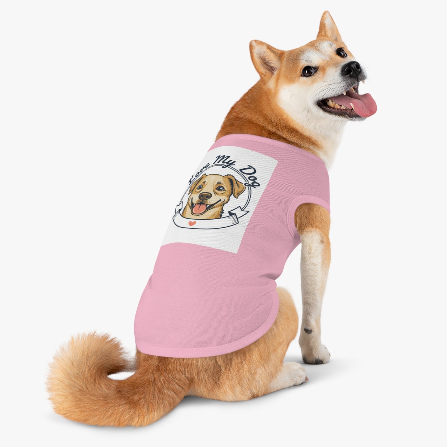 Dog Love Pet Tank Top - "Love My Dog" Cute Smiling Pup Graphic