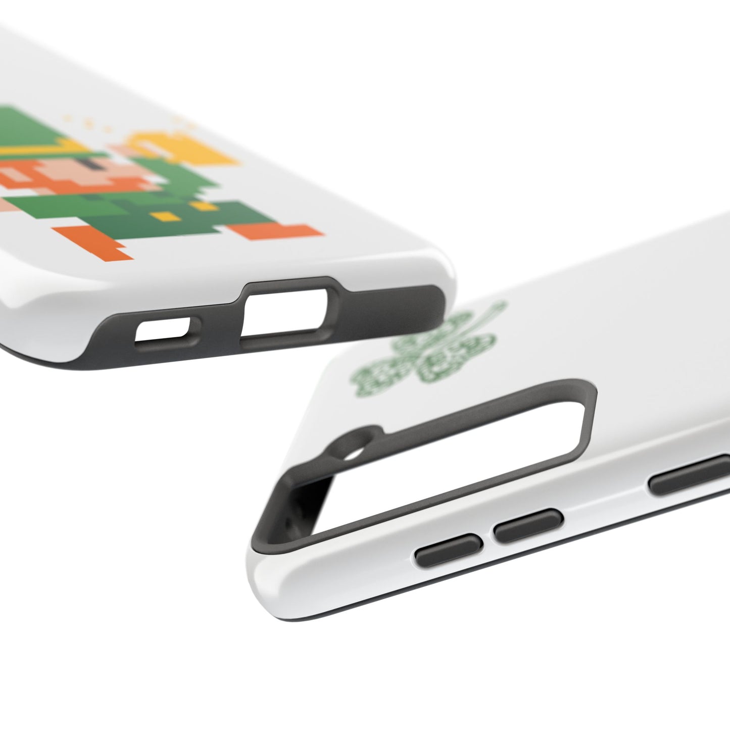 St. Patrick's Pixel Leprechaun Tough Phone Case — Shamrock & Beer Mug