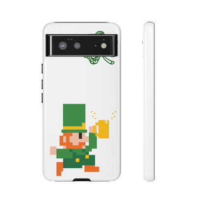 St. Patrick’s Pixel Leprechaun Phone Case — Cute Retro Gaming Clover Design