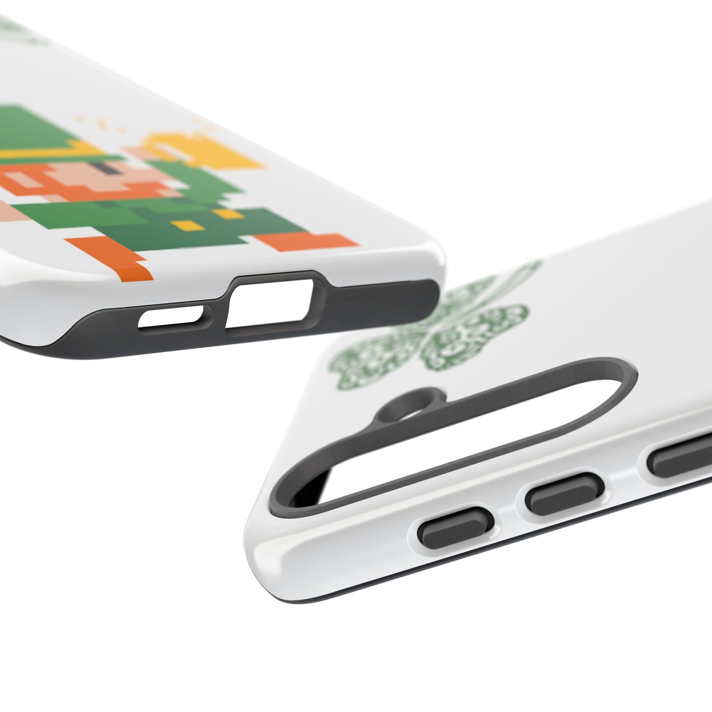 St. Patrick’s Pixel Leprechaun Phone Case — Cute Retro Gaming Clover Design