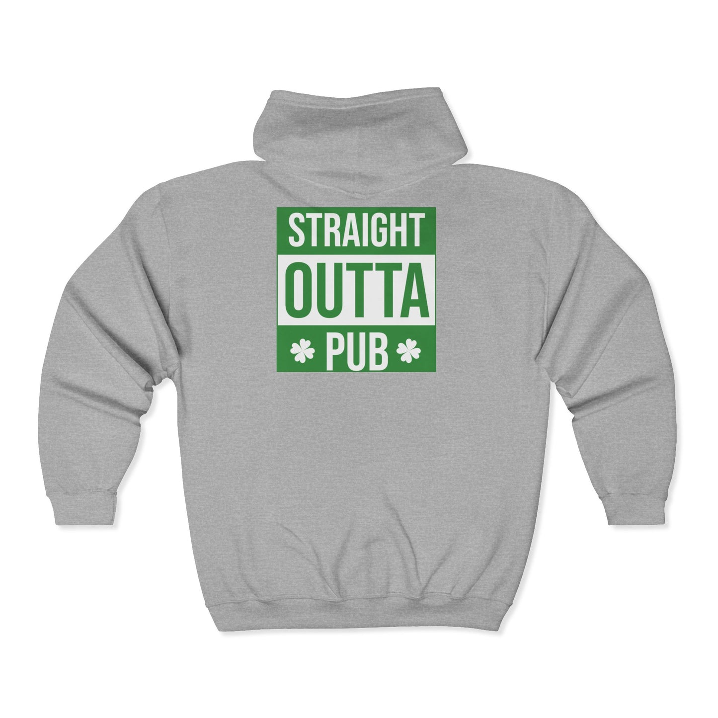 Cheers! Beer Zip Hoodie — ‘Straight Outta Pub’ St. Patrick’s Day Sweatshirt