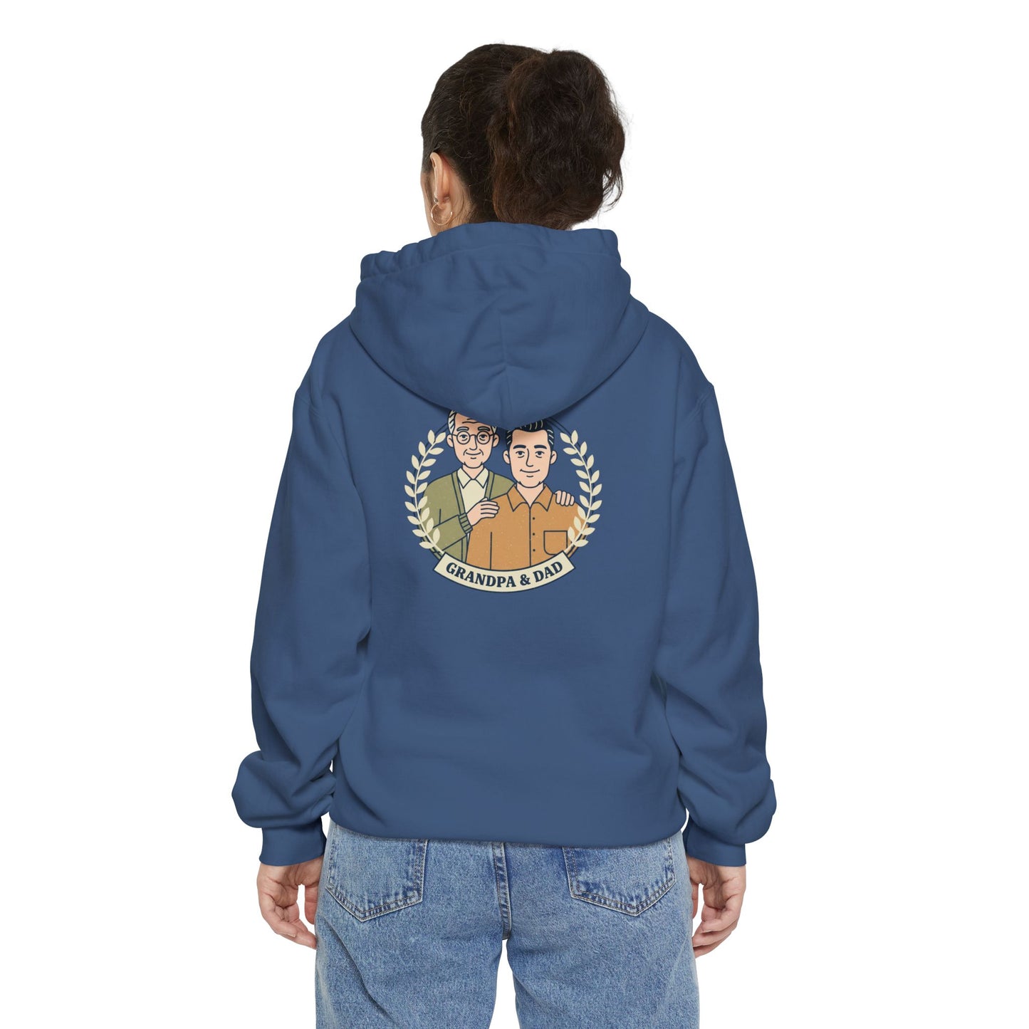 Grandpa & Dad Portrait Hoodie — Family Vintage Crewneck