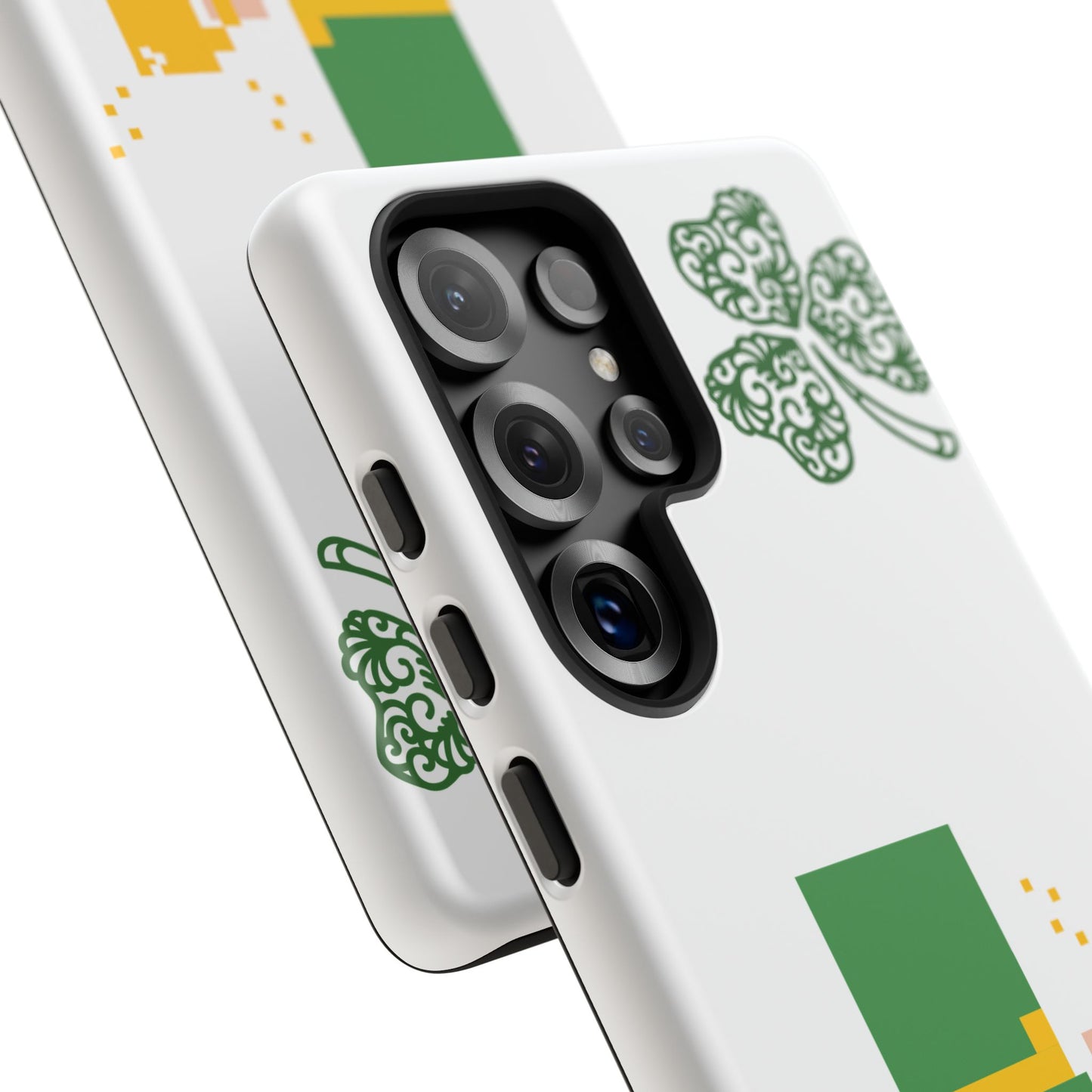 St. Patrick’s Pixel Leprechaun Phone Case — Cute Retro Gaming Clover Design