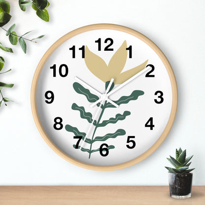 Botanical Wall Clock — Minimal Floral Timepiece