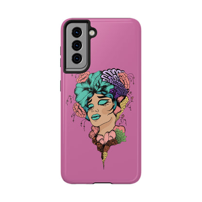 Tough Phone Case — Retro Floral Femme Illustration, Protective Art Phone Cover