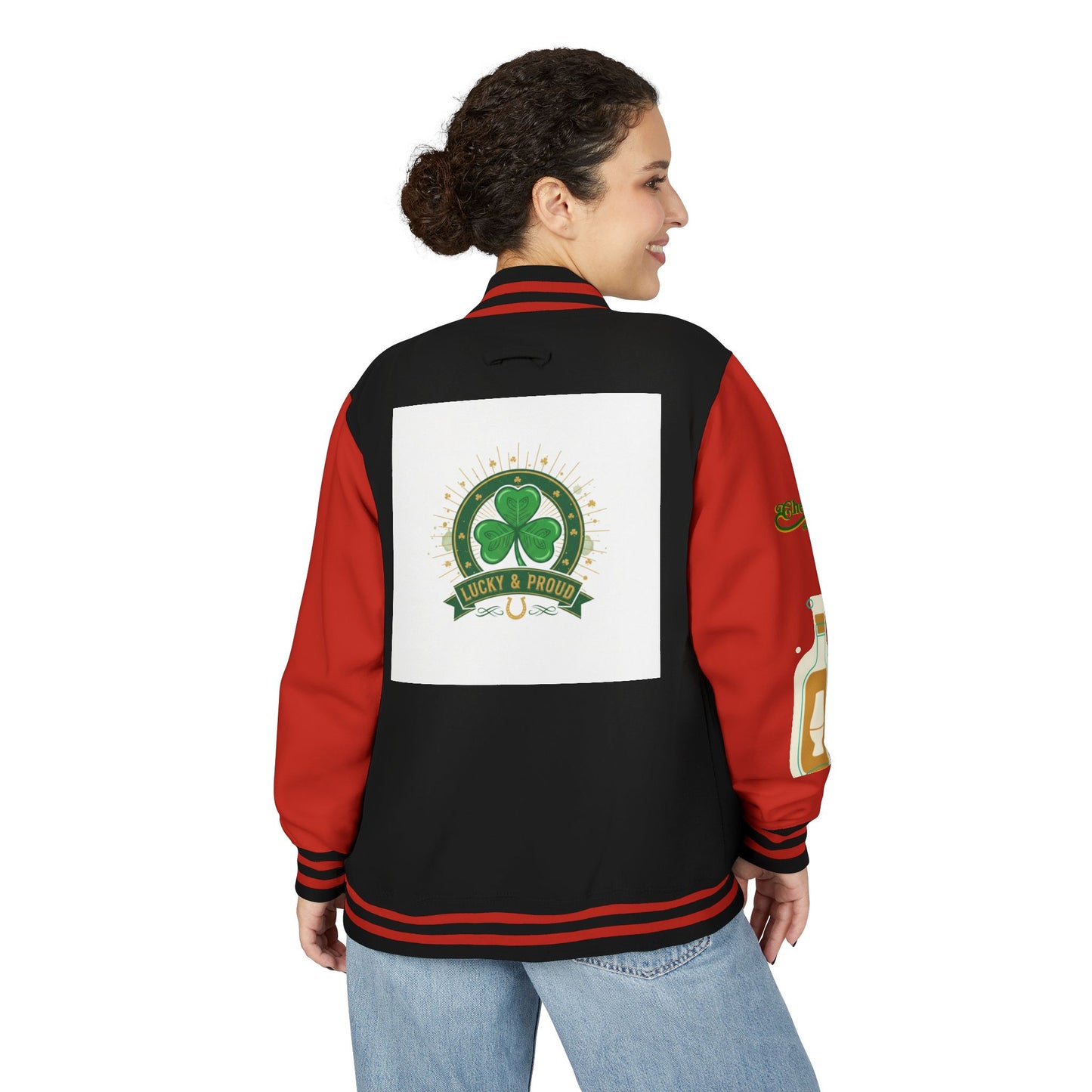 Lucky & Proud Shamrock Letterman Jacket