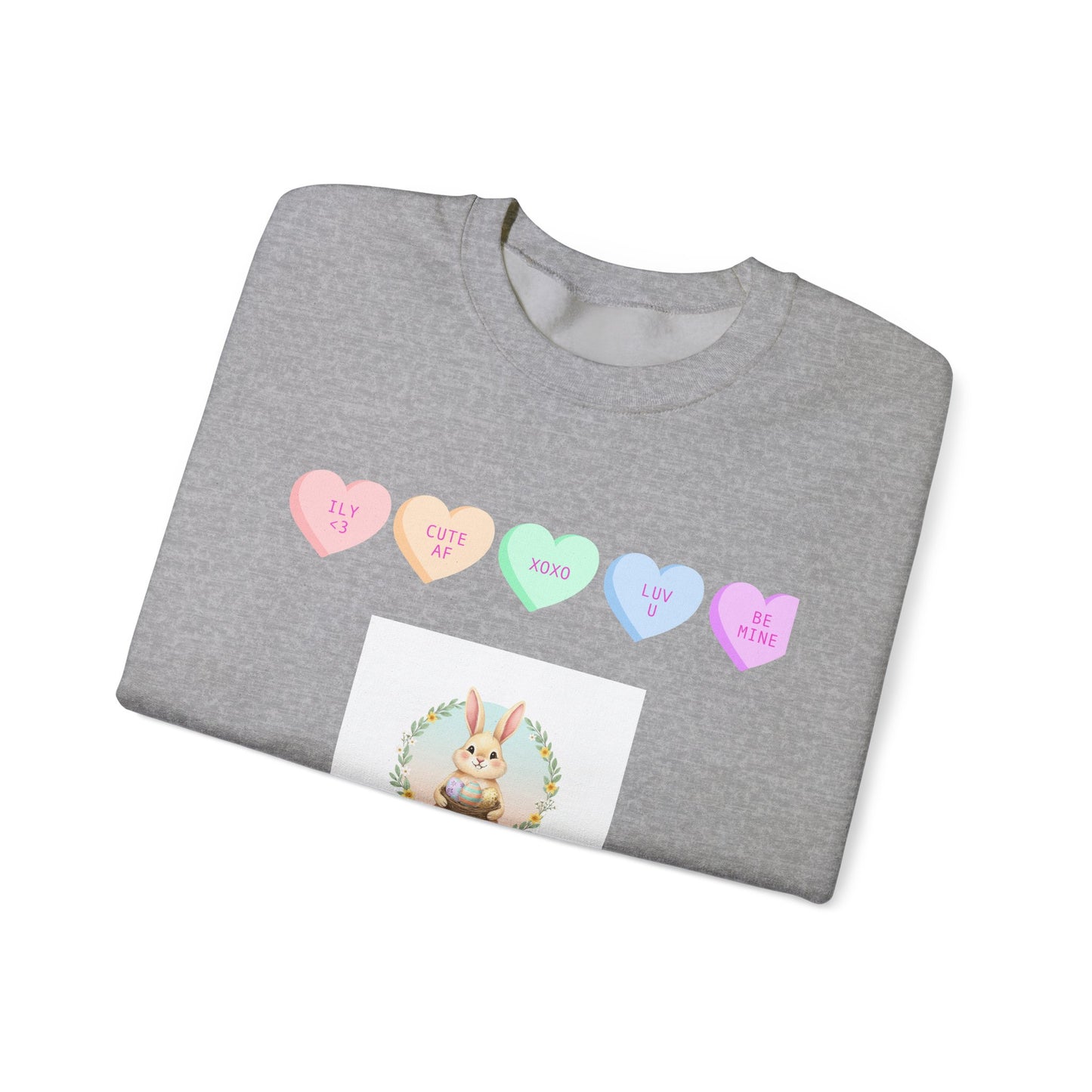 Easter Bunny & Candy Hearts Crewneck Sweatshirt