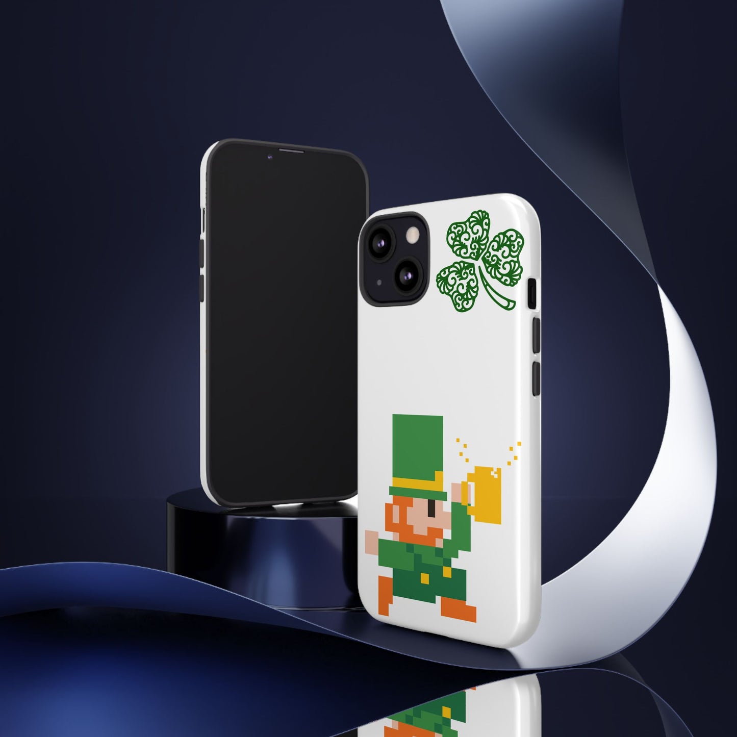 St. Patrick’s Pixel Leprechaun Phone Case — Cute Retro Gaming Clover Design