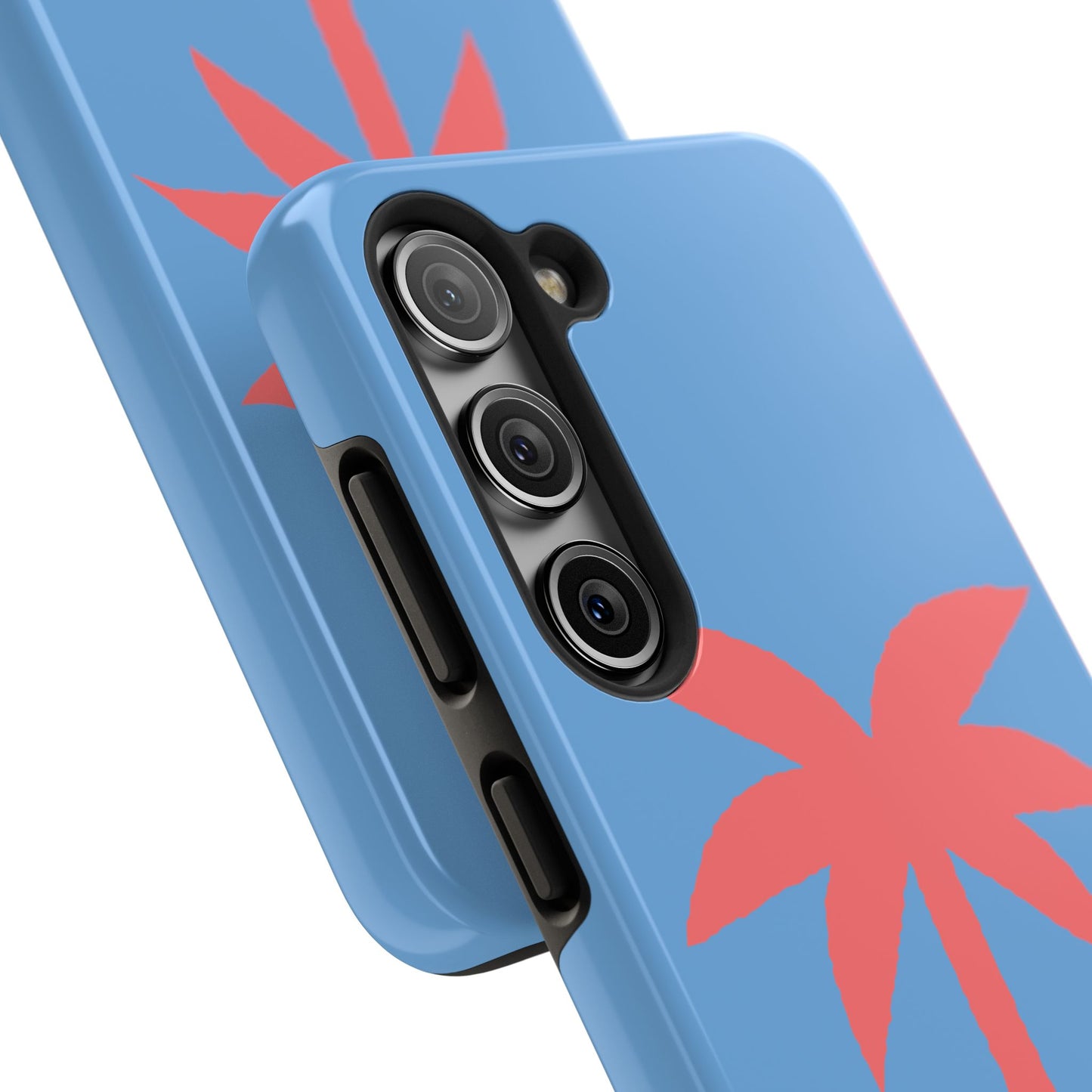 Tough Phone Case — Coral Palm on Sky Blue (Durable Protective Phone Cover)