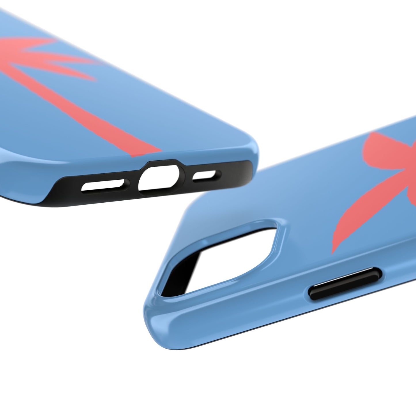 Tough Phone Case — Coral Palm on Sky Blue (Durable Protective Phone Cover)