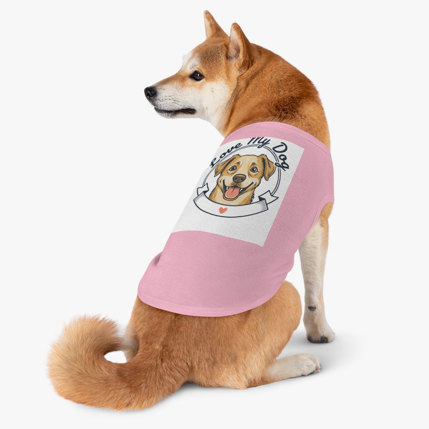 Dog Love Pet Tank Top - "Love My Dog" Cute Smiling Pup Graphic