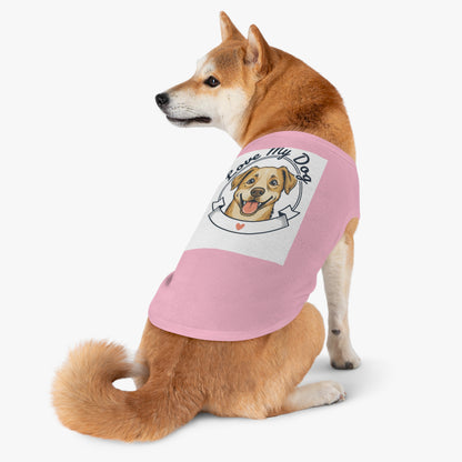 Dog Love Pet Tank Top - "Love My Dog" Cute Smiling Pup Graphic