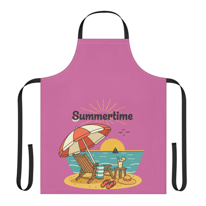 Summertime Beach Scene Apron — Colorful Summer Cooking & BBQ Gift