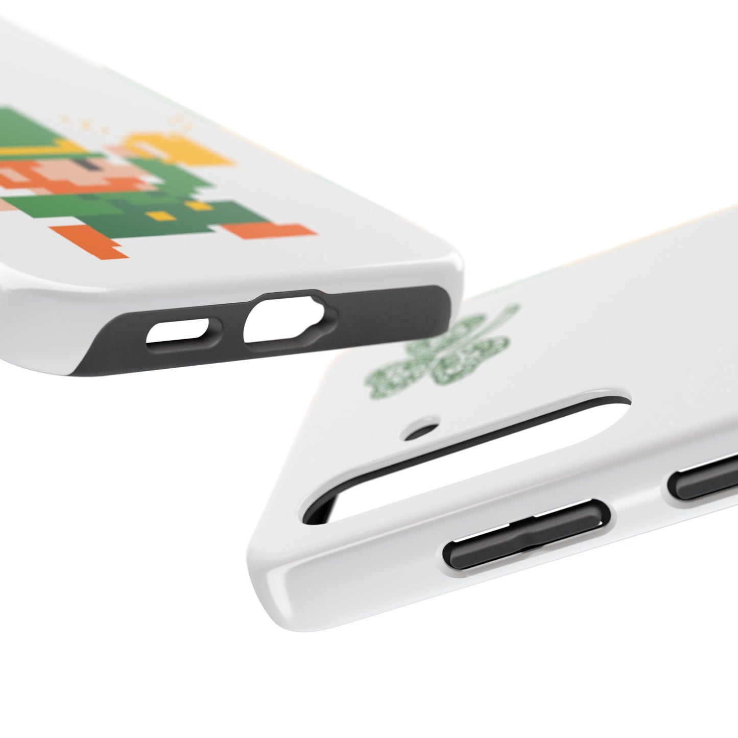 St. Patrick's Pixel Leprechaun Tough Phone Case — Shamrock & Beer Mug