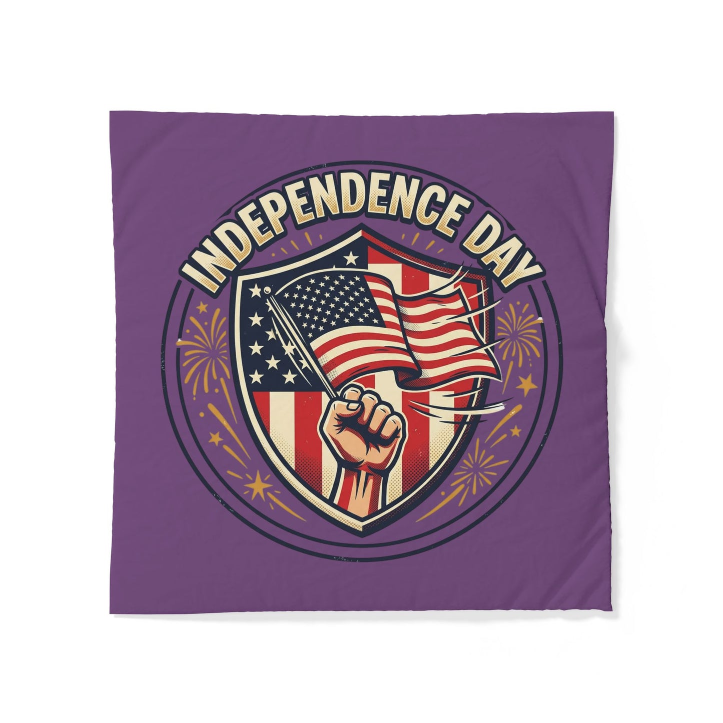 Independence Day Cotton Duvet Cover — Patriotic American Flag Design