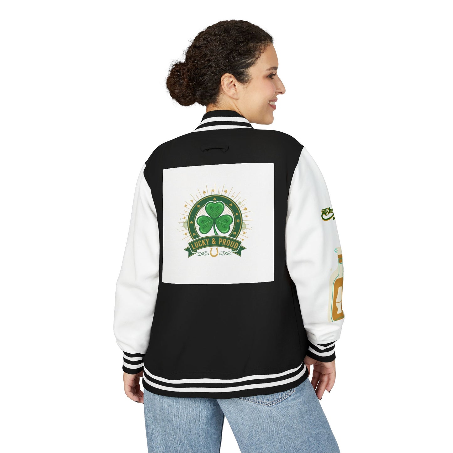 Lucky & Proud Shamrock Letterman Jacket