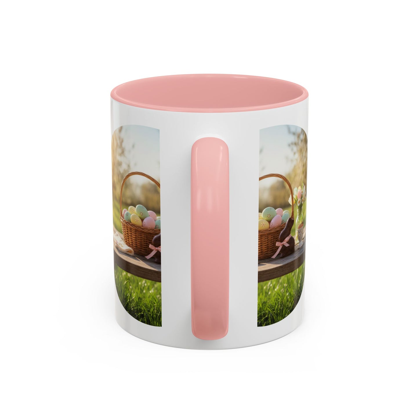 Easter Basket Coffee Mug — Spring Pastel Egg Design (11/15oz Accent Mug)