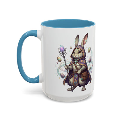 Easter Egg Accent Coffee Mug — Colorful Floral Bunny Design (11/15oz)