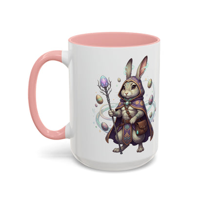 Easter Egg Accent Coffee Mug — Colorful Floral Bunny Design (11/15oz)