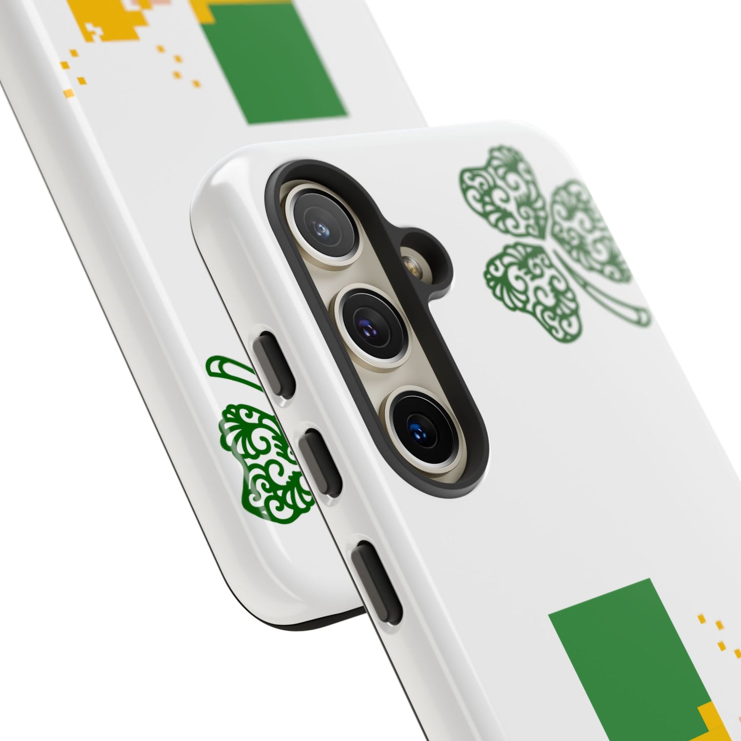 St. Patrick’s Pixel Leprechaun Phone Case — Cute Retro Gaming Clover Design