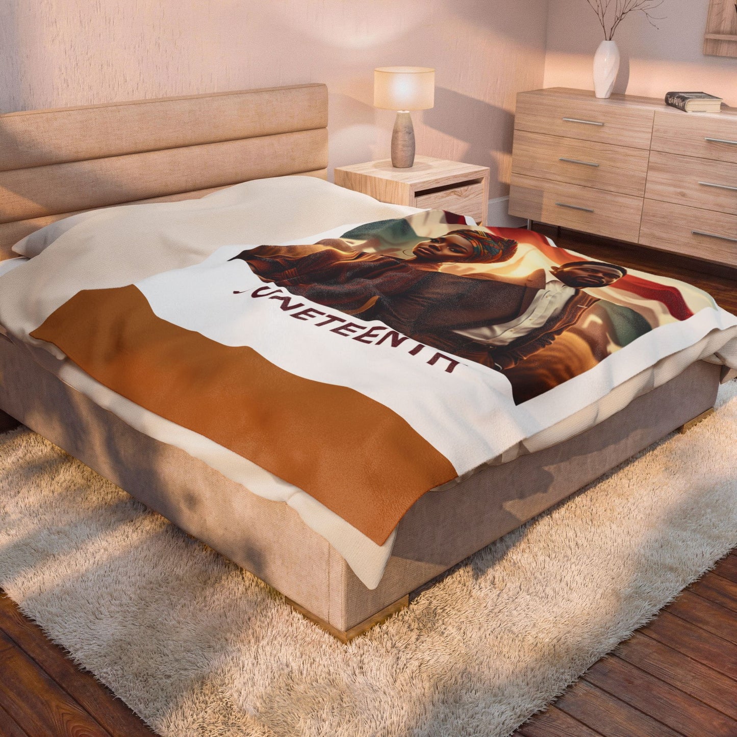 Juneteenth Velveteen Plush Blanket — Celebratory African American Freedom Tribute