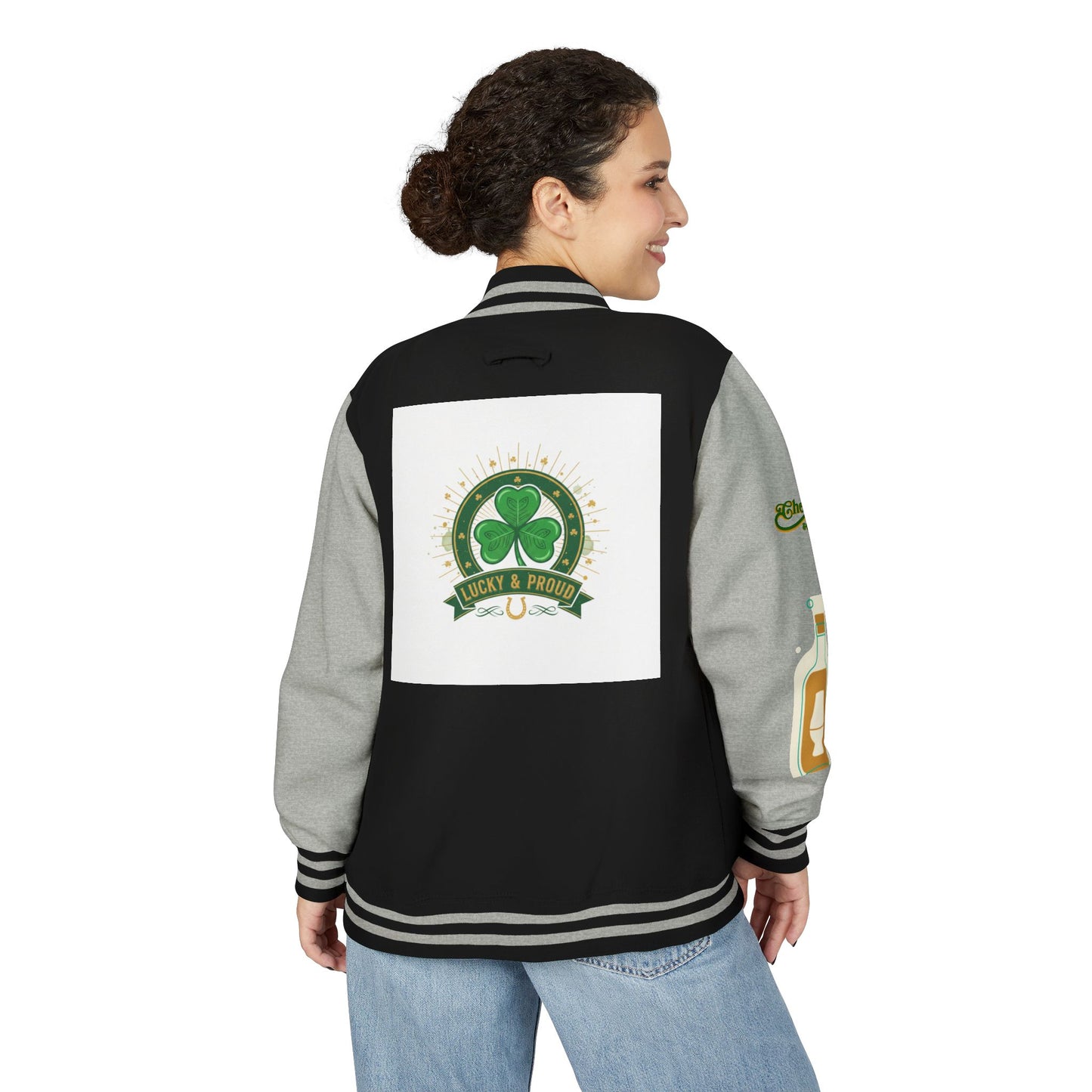 Lucky & Proud Shamrock Letterman Jacket